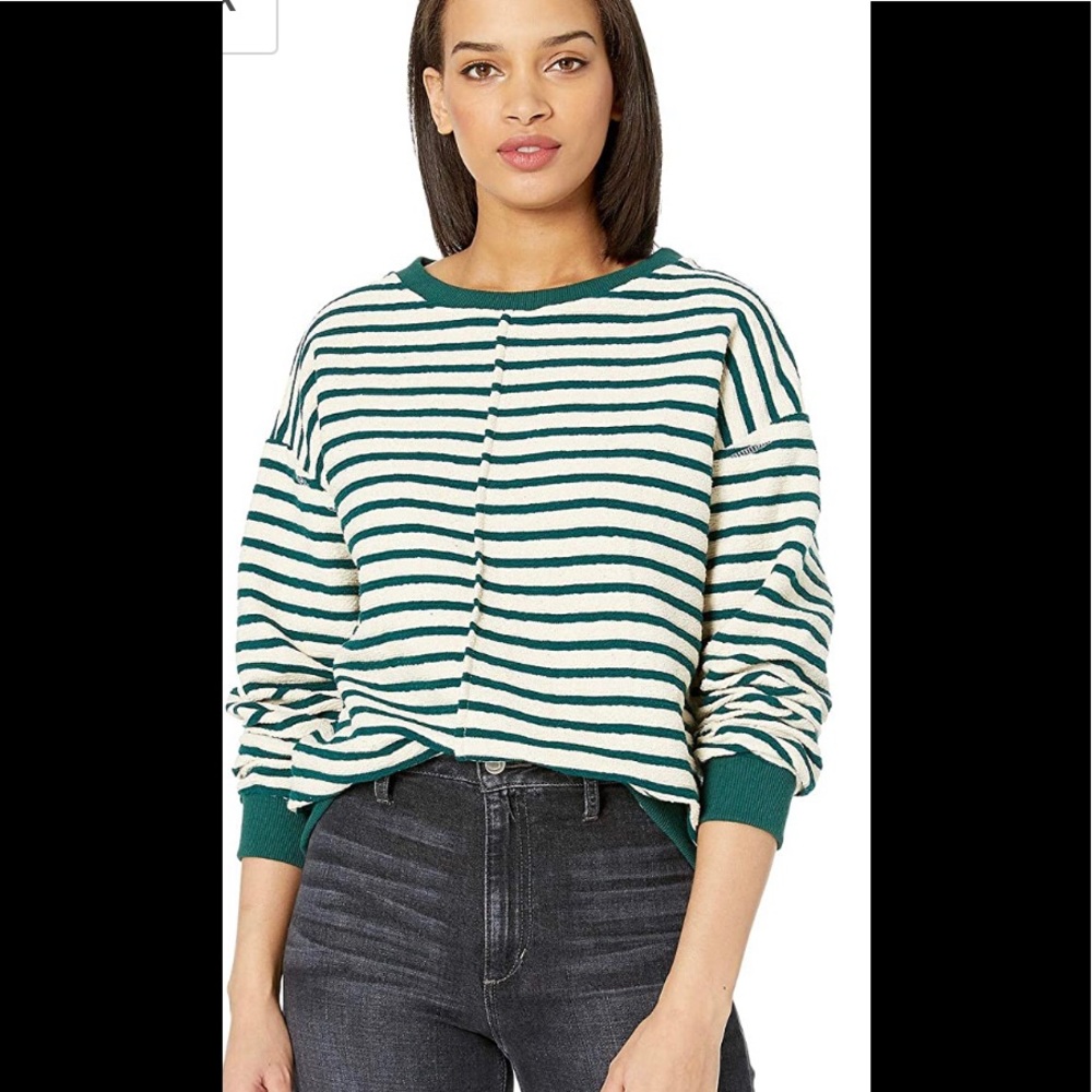 J.O.A Raglan Boatneck Striped Sweater